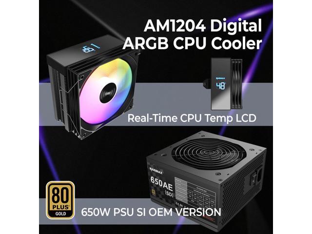 RAIDMAX X921 Mesh Airflow ATX Mid Tower Gaming PC Case Bundle, 6x 120mm Fixed RGB Fans Pre-Installed, Tempered Glass, Includes 650W 80+ Gold SI PSU...