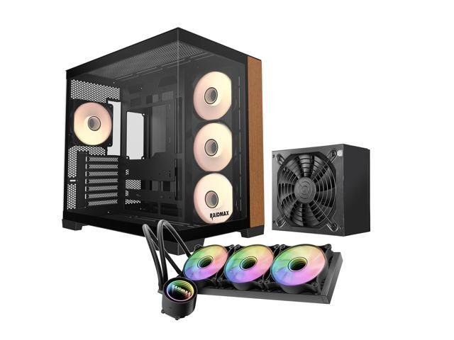 RAIDMAX Infinita I610 Dual Chamber ATX Gaming Case Combo Set, Pre-install 4x ARGB Fans + 80+ Certified 700Watts Power and 360mm Water... Case