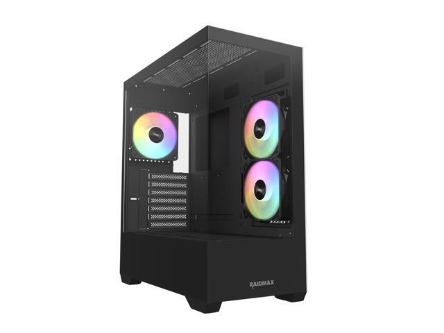 Raidmax Infinita i801 Tempered Glass Aqua View Case - Corner Structure-Free Panoramic Design, 3 ARGB Fans included, and Support for 360mm Water... Case
