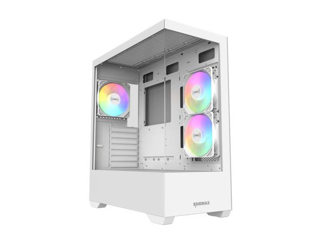 Raidmax Infinita i801 Tempered Glass Aqua View Case - Corner Structure-Free Panoramic Design, 3 ARGB Fans included, and Support for 360mm Water... Case