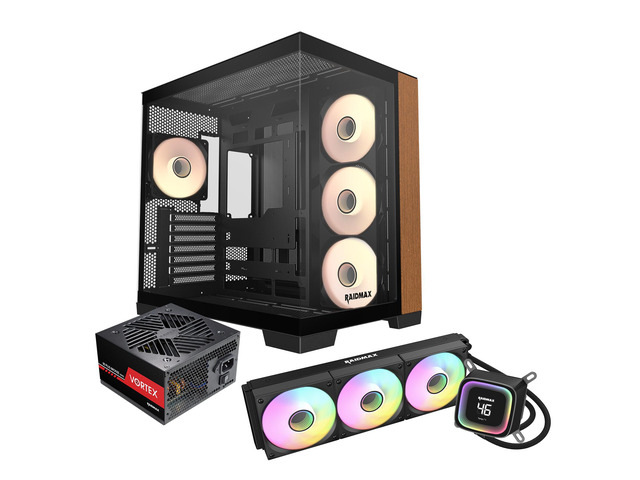RAIDMAX Infinita I610 Dual Chamber ATX Gaming Case Combo Set, Pre-install 4x ARGB Fans + 80+ Certified 700Watts Power and 360mm Water...