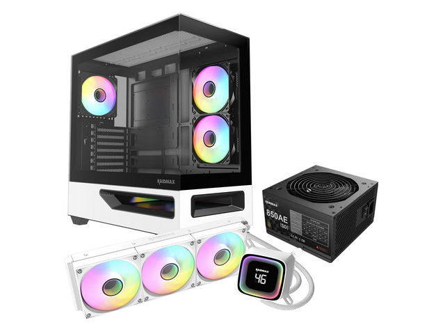 RAIDMAX H200 Bundle with 5X ARGB Fans, 360mm ARGB Liquid Cooler & RX-850AESD 850W ATX 3.1 PCIe Gen 5 PSU, Patented Air Tunnel Design, Supports...