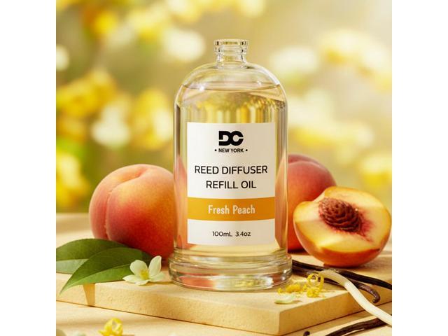 Daniella's Candles Collection Fresh Peach Reed Diffuser Refill Oil 3.4oz 100mL Home Fragrance Scented Oil Aromatherapy Room Freshener for Spa,...