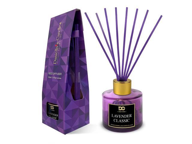 Daniella's Candles Lavender Classic Reed Diffuser Set Purple - Premium Home Fragrance with Long-Lasting 20-Week Scent in Elegant Purple Gift Box