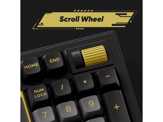 Akko 5098B Wireless Gaming Keyboard with Screen, Black & Gold Hot-Swappable Mechanical Keyboard with Scroll Wheel Numberpad, RGB Gasket, Piano Pre...