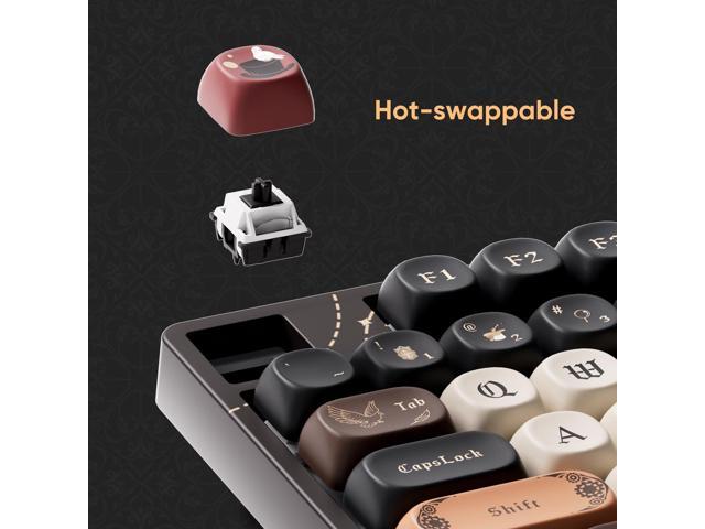 Akko Wireless Gaming Keyboard The Lord of Mysteries 5108B Plus Hot-Swappable Tri-mode Mechanical Keyboard RGB Backlight, Piano Pre Lubed Switch