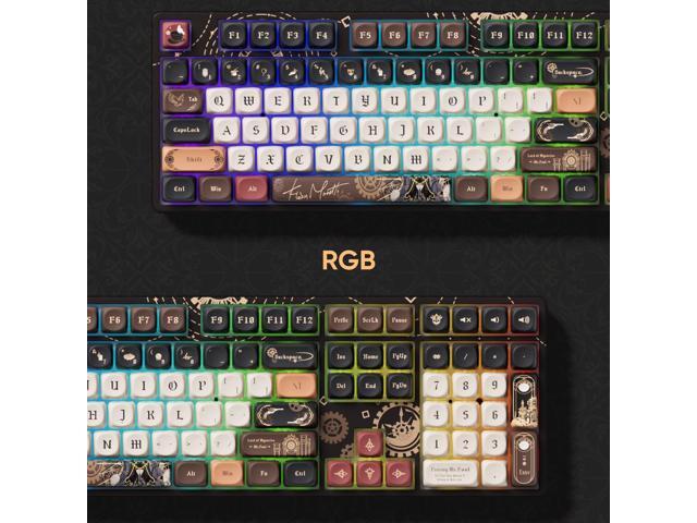 Akko Wireless Gaming Keyboard The Lord of Mysteries 5108B Plus Hot-Swappable Tri-mode Mechanical Keyboard RGB Backlight, Piano Pre Lubed Switch
