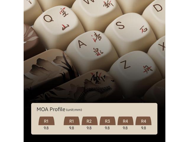 Akko PBT Keycaps Set, Mountain Seclusion MOA Profile 140-Key PBT Keycaps for Mechanical Keyboards