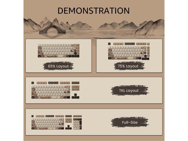 Akko PBT Keycaps Set, Mountain Seclusion MOA Profile 140-Key PBT Keycaps for Mechanical Keyboards