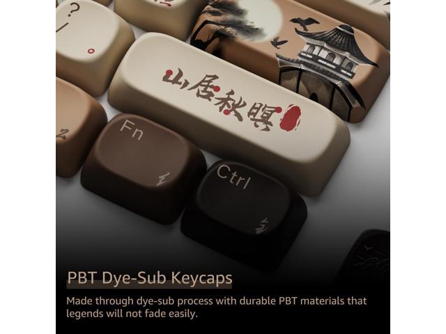 Akko PBT Keycaps Set, Mountain Seclusion MOA Profile 140-Key PBT Keycaps for Mechanical Keyboards