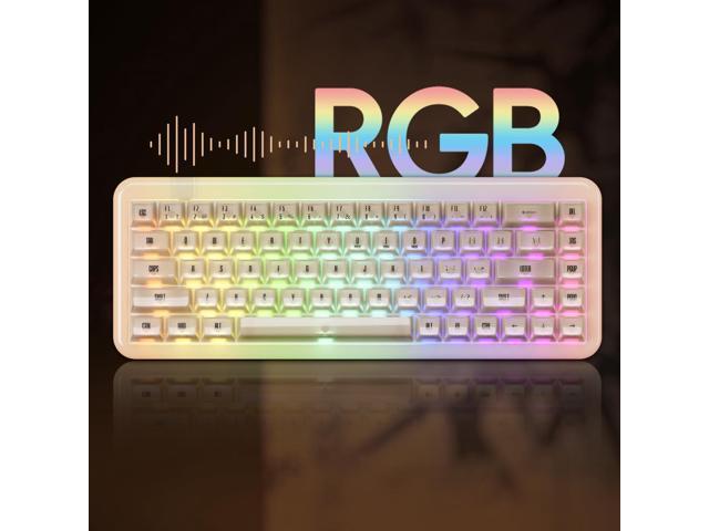 Akko YU01 Mechanical Keyboard Hot Swappable Gaming Keyboard with Transparent Keycaps RGB Backlit 2.4G Wireless/Bluetooth/Wired 68-key Keyboard for...