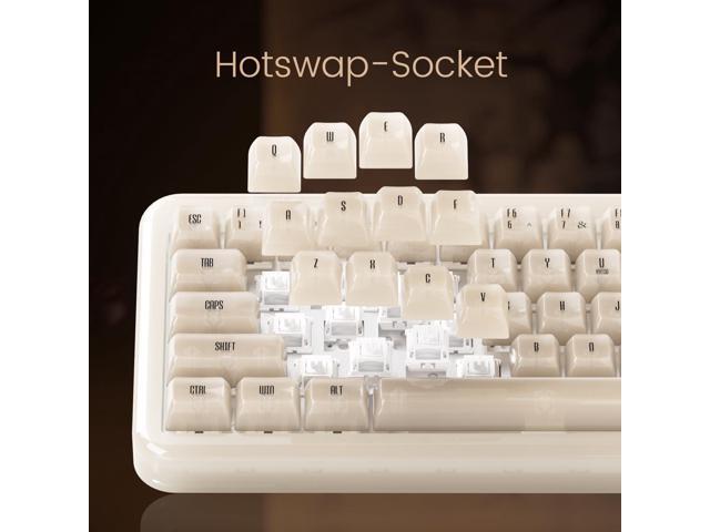 Akko YU01 Mechanical Keyboard Hot Swappable Gaming Keyboard with Transparent Keycaps RGB Backlit 2.4G Wireless/Bluetooth/Wired 68-key Keyboard for...