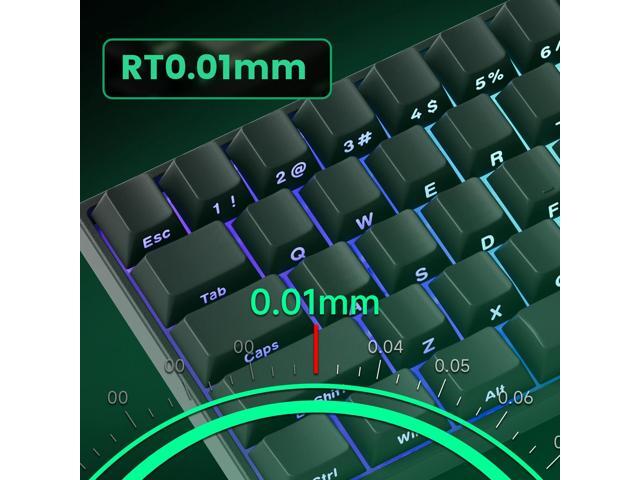 MONSGEEK FUN60 Pro Rapid Trigger Gaming Keyboard 8k SP Magnetic Switch HE Keyboard Wired 60% Black Shine-Through (Glare Magnetic Switch)