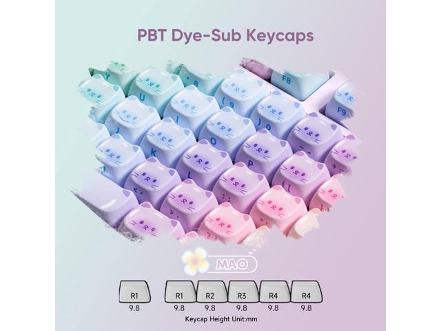 MONSGEEK AKKO MG108B Colorful Cats Mechanical Keyboard Hot-Swappable Multi-Mode Gaming Keyboard with PBT Dye-Sub MAO Profile Keycaps Pre Lubed...