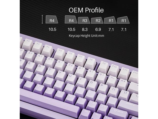 MonsGeek M1W V3 Aluminum Mechanical Keyboard 75% RGB Hot-swappable Gaming Keyboard with Knob, 6000 mAH RGB Gradient Purple with PBT Double Shot...