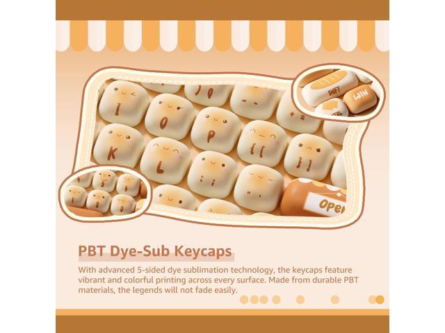 Akko PBT Keycaps Set, Bun Wonderland Keycaps MOG Profile 138-Key Keycaps for Mechanical Keyboards