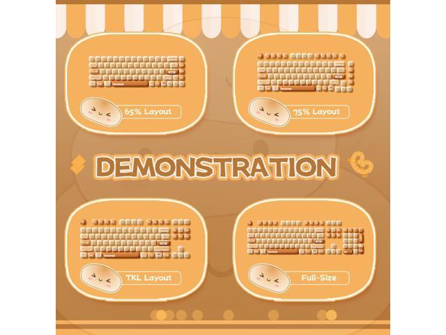 Akko PBT Keycaps Set, Bun Wonderland Keycaps MOG Profile 138-Key Keycaps for Mechanical Keyboards