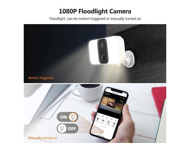 Z-EDGE SL01 Wireless Floodlight 1080P Security Camera with Solar Panel, Includes 16GB Micro SD Card