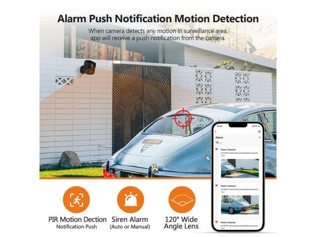 Z-EDGE SW03 3 Packs 1080P Full HD Wireless Smart Cameras with Solar Panels, Built-in Mic & Speaker, 2.4GHz Wi-Fi, IR Night Vision, with 3 pcs 16GB...