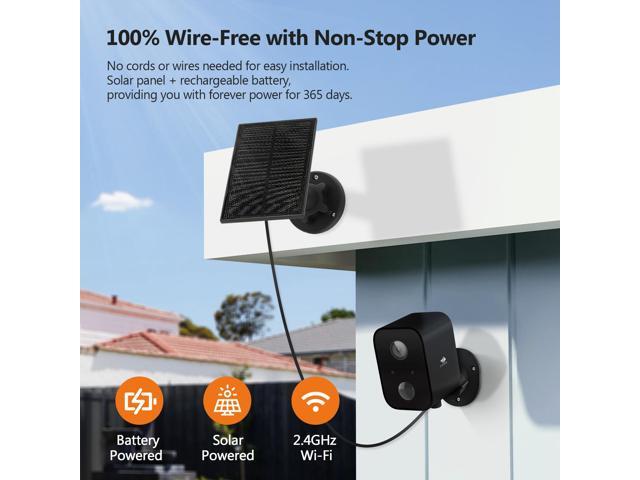 Z-EDGE SW03 3 Packs 1080P Full HD Wireless Smart Cameras with Solar Panels, Built-in Mic & Speaker, 2.4GHz Wi-Fi, IR Night Vision, with 3 pcs 16GB...