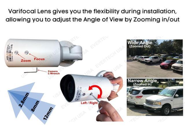 Evertech HD 1080P Weather-Proof Day Night Vision Manual Zoom Varifocal Lens 4 Bullet Security Cameras