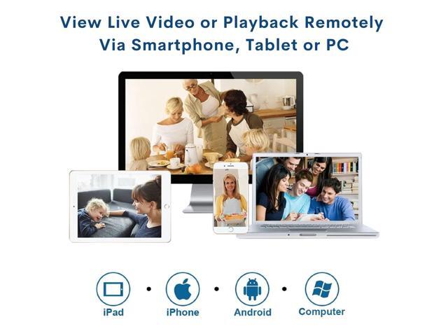 Evertech 8 Channel 8TB HDD H.265 Surveillance Security Camera Video Recorder with Remote View Motion Detection