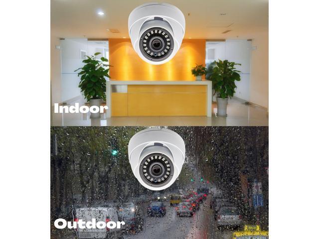 Evertech 1080p HD-TVI/AHD/CVI/Analog Day and Night Vision Outdoor Indoor Security Camera 2.8mm Wide Angle White Metal Casing CCTV Camera