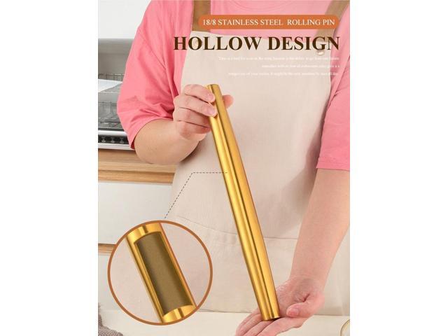 Anygleam New Silver Stainless Steel 1 Pc Stainless Steel Rolling Pin for Buffet and Restaurant Kitchenware