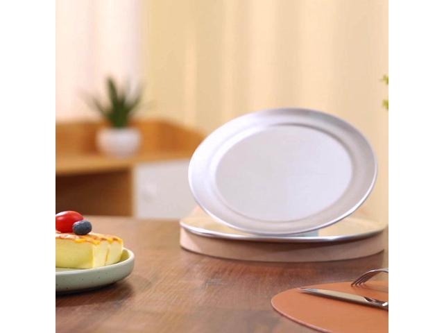 Anygleam 11 Inches Pizza Tray Aluminum Narrow Rimmed Non stick Metallic Dish Cake Baking Pan for Kitchen