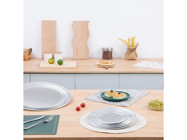Anygleam 9 Inches Pizza Tray Aluminum Narrow Rimmed Non stick Metallic Dish Cake Baking Pan for Kitchen
