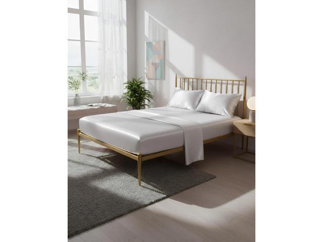 Anycozy Fitted Sheet Luxury Silky Beddings Set with Pillow Cases