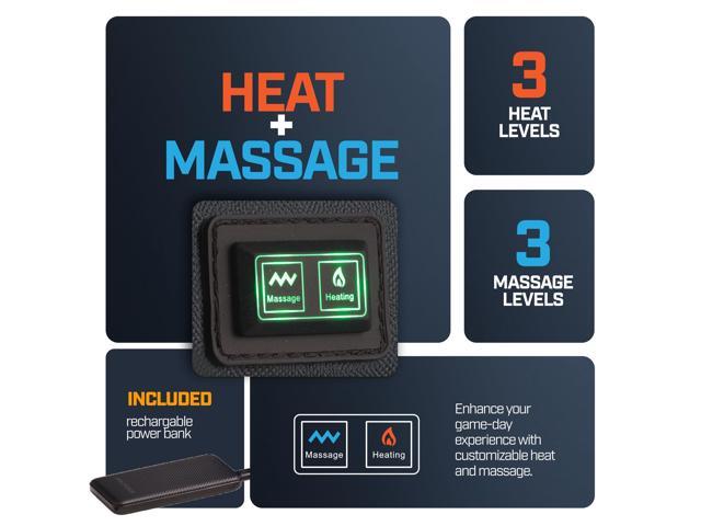 Alpcour Foldable Reclining Heated Massage Stadium Seat with Multiple Pockets, Anti-Slip Bottom, Bleacher Hooks, Bag Hook, Adjustable Height