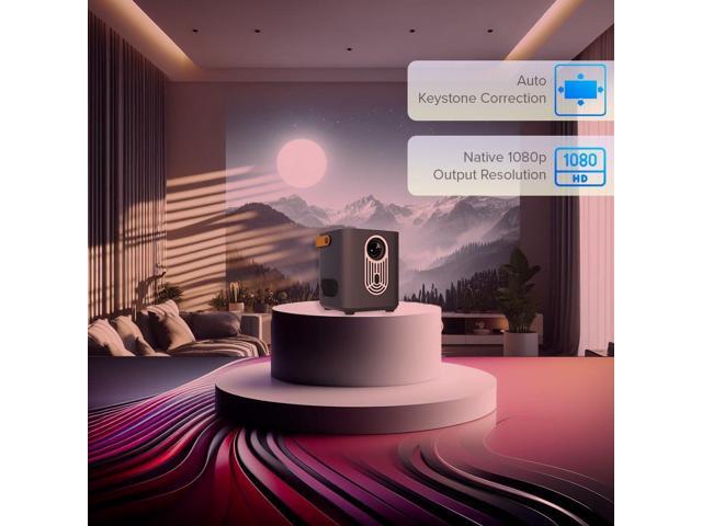 BudPlus S3 Portable Home Cinema Projector 1080p fHD Resolution, WiFi 6, Bluetooth 5.0, Android TV, Outdoor Projector with Wireless and Smart...