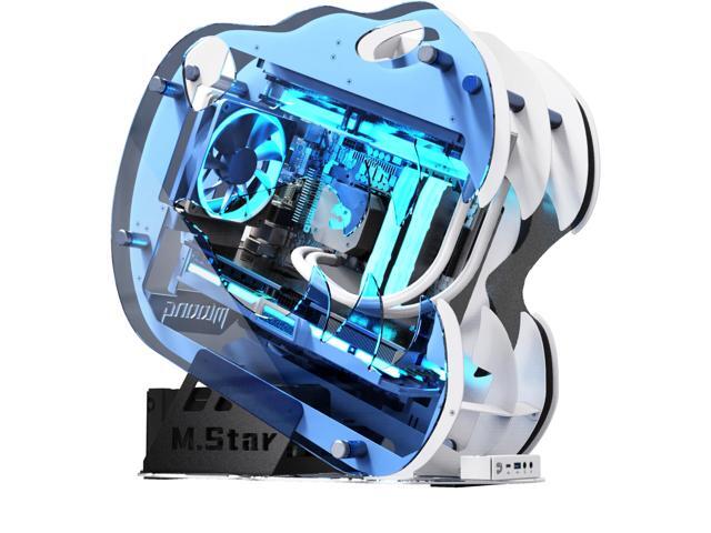 MLOONG M. STAR 3 Blue MATX Mid Tower PC Gaming Case/Open High Airflow Perforated Computer Cases/Support M-ATX/ITX Motherboard/240mm AIO Support at...