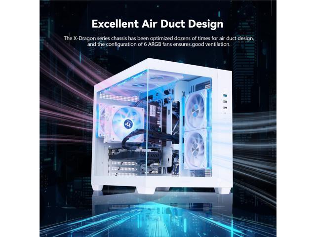 Mloong White Gaming PC AMD Ryzen 5 5500 (Up to 4.2 GHz) CPU, GeForce RTX 3050 6GB, 1TB NVME SSD, 16GB DDR4 RAM 3200MHz, 650W PSU,7ARGB Fans,...