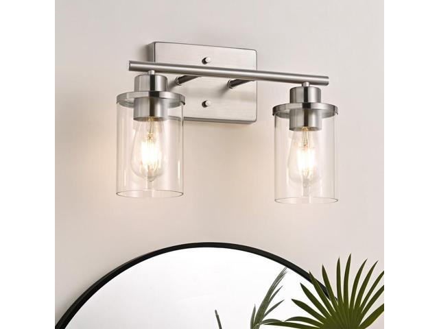 Photos - Chandelier / Lamp EDISHINE 2 Light Bathroom Vanity Light Fixtures Brushed Nickel, Modern Wal