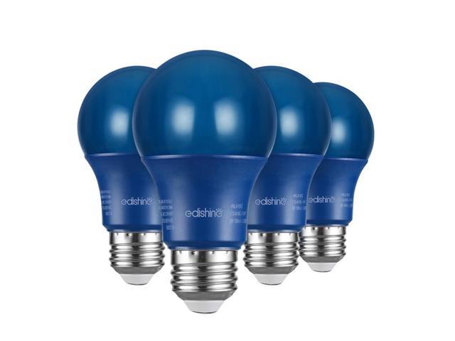 Photos - Light Bulb EDISHINE 4-Pack Blue Color A19 LED , 60W Equivalent, E26 Medium