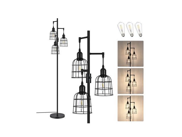 Photos - Chandelier / Lamp EDISHINE 65 inch Dimmable Industrial Floor Lamp with 3 LED Bulb, Metal Far