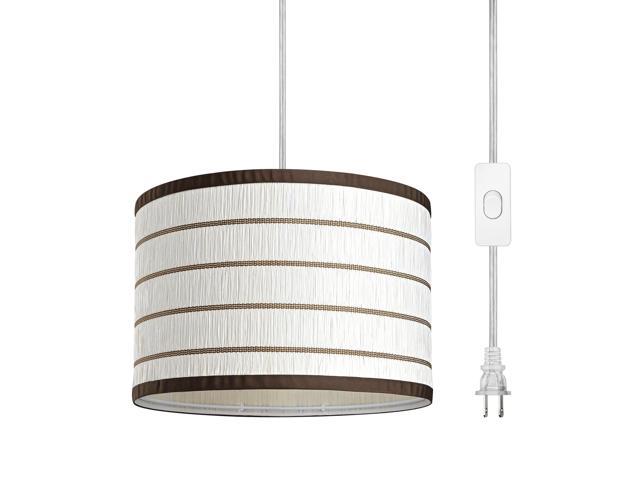 Photos - Chandelier / Lamp DEWENWILS Plug in Pendant Light with 15Ft Clear Cord, Paper Weaving Lampsh
