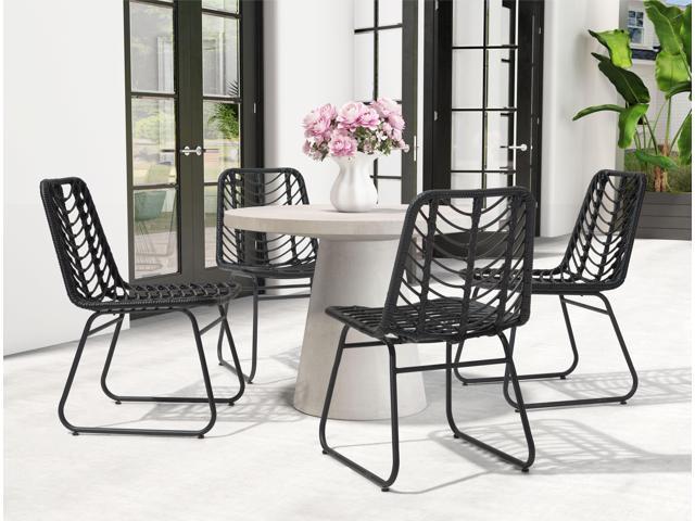 Photos - Garden Furniture ZUO Laporte Dining Chair  Black 703944 (Set of 2)