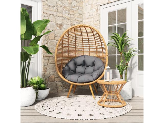 Photos - Garden Furniture ZUO Kelley Accent Chair Gray & Natural 703979 