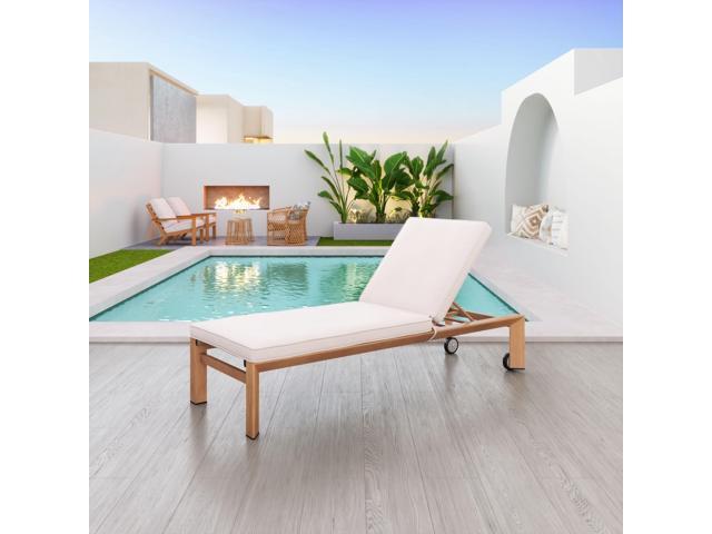 Photos - Garden Furniture ZUO Cozumel Lounge Chair Beige & Natural 703980 