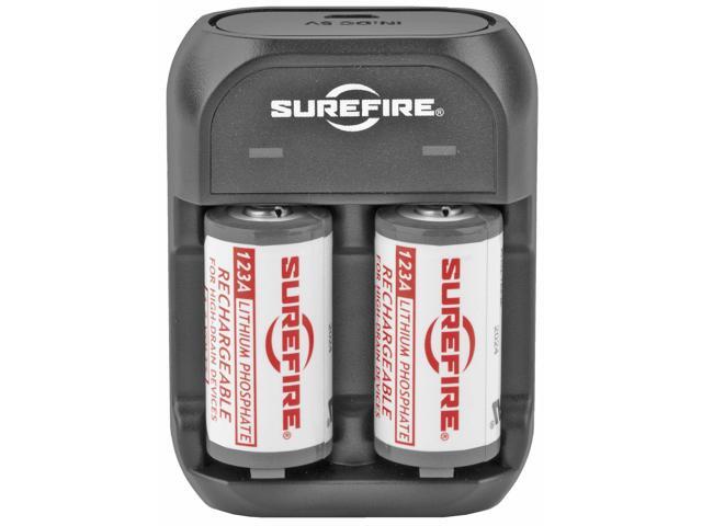 Surefire 123A 450mAh 3.2V Rechargeable Batteries with Charger SFLFP123-KIT