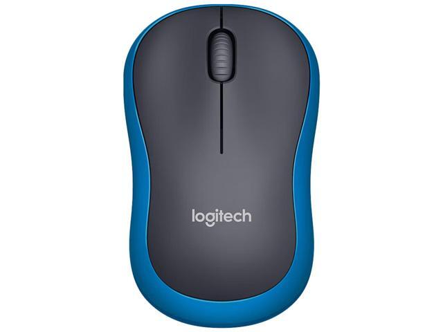 Logitech M186 Mouse Wireless Mouse Office Mouse, Symmetric Mouse Black with BLUE Trim with Wireless 2.4G Receiver, 1000dpi, 3buttons,for Windows...