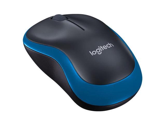 Logitech M186 Mouse Wireless Mouse Office Mouse, Symmetric Mouse Black with BLUE Trim with Wireless 2.4G Receiver, 1000dpi, 3buttons,for Windows...