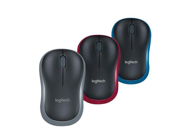 Logitech M186 Mouse Wireless Mouse Office Mouse, Symmetric Mouse Black with BLUE Trim with Wireless 2.4G Receiver, 1000dpi, 3buttons,for Windows...