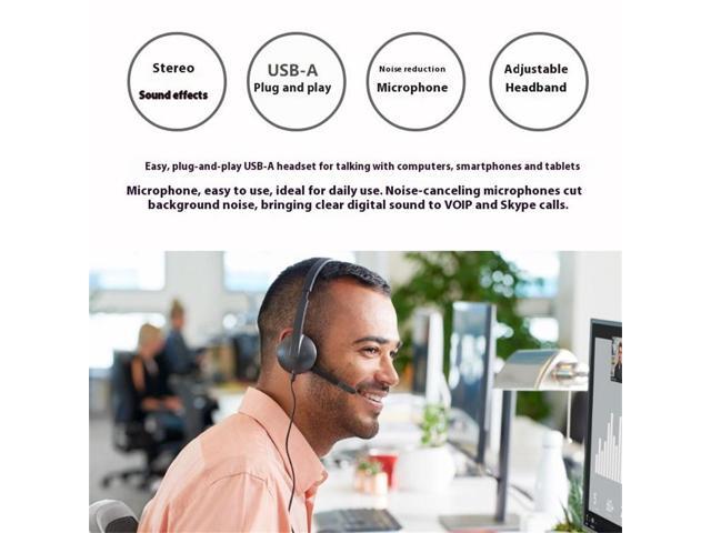 Logitech H340 USB Wired Computer Headset with Microphone, Multifunction Digital Sound, Noise Cancelling Microphone, Adjustable Headband, for...