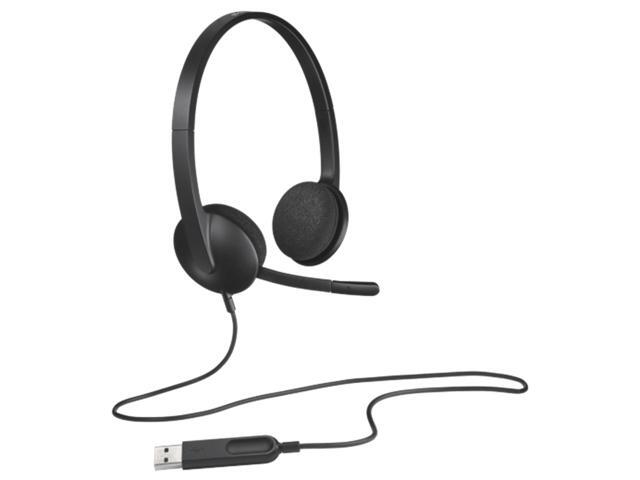 Logitech H340 USB Wired Computer Headset with Microphone, Multifunction Digital Sound, Noise Cancelling Microphone, Adjustable Headband, for...