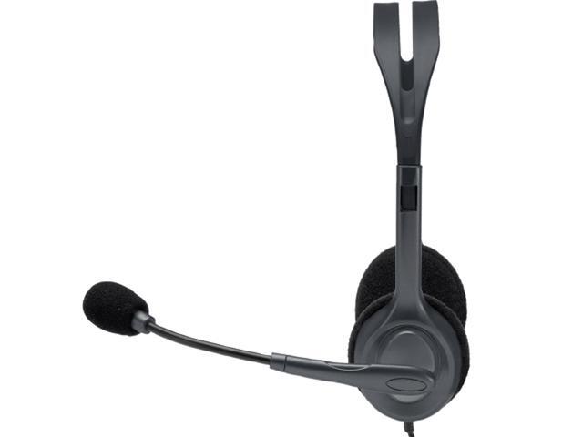 Logitech H110 Wired Stereo Headset with Microphone, 3.5mm Plug, Adjustable Headband, voice monitoring, USB, for window macOS ChromeOS all major...