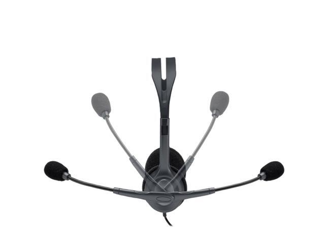Logitech H110 Wired Stereo Headset with Microphone, 3.5mm Plug, Adjustable Headband, voice monitoring, USB, for window macOS ChromeOS all major...